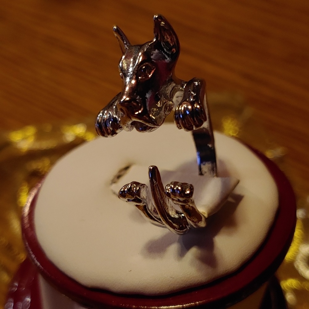 Great Dane silver open ring one size fits most